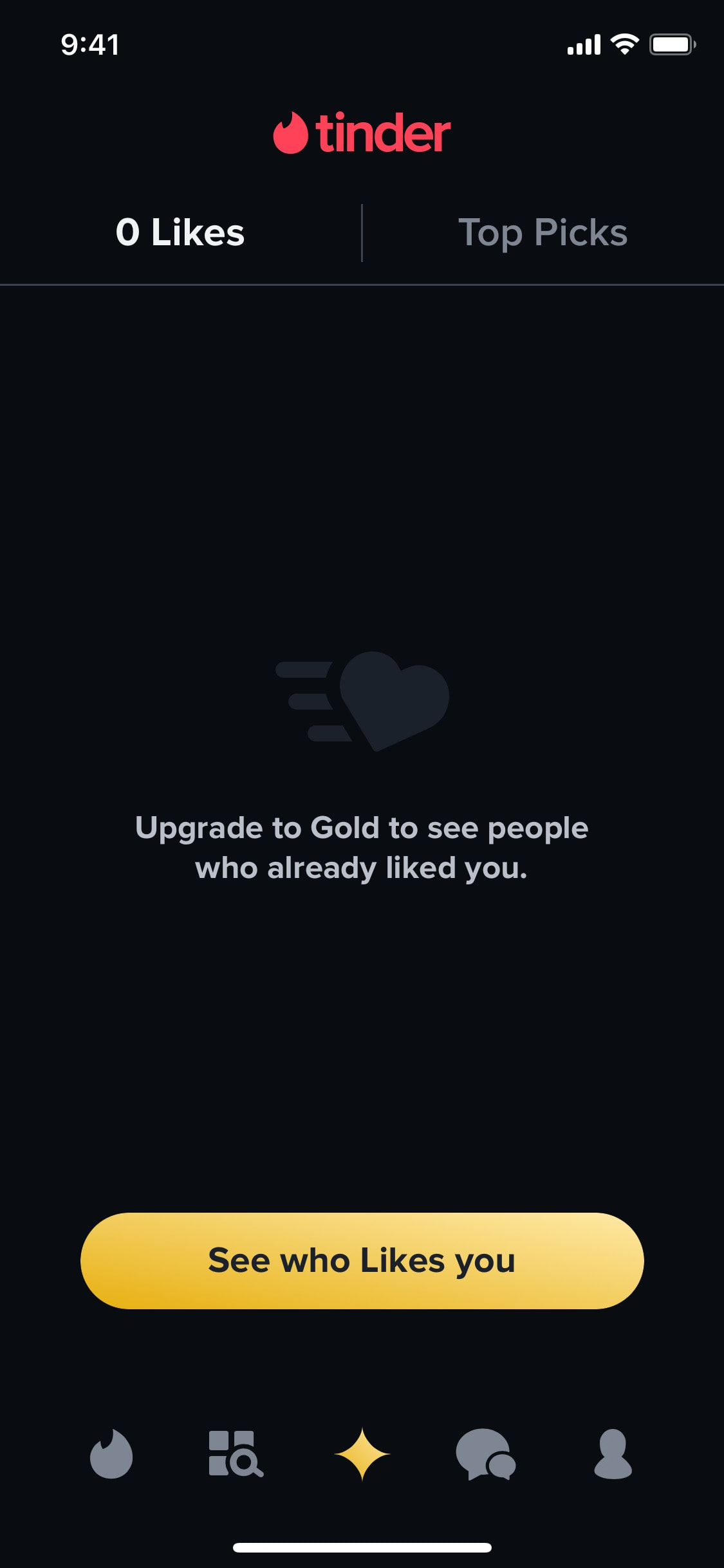 Tinder iOS screen 413
