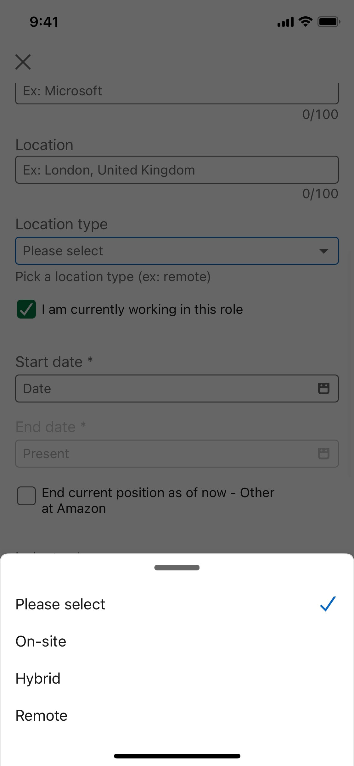 LinkedIn iOS screen 74