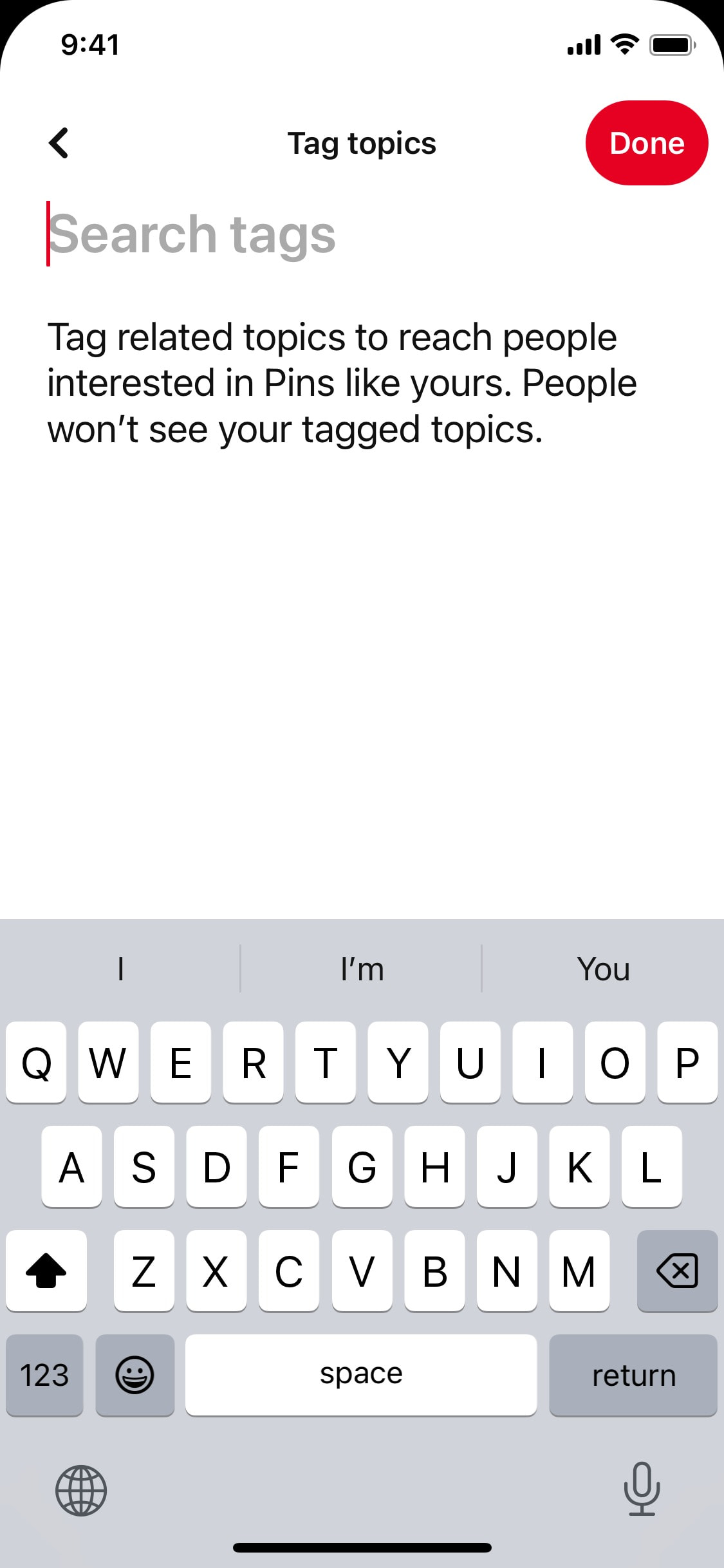 Pinterest iOS screen 356