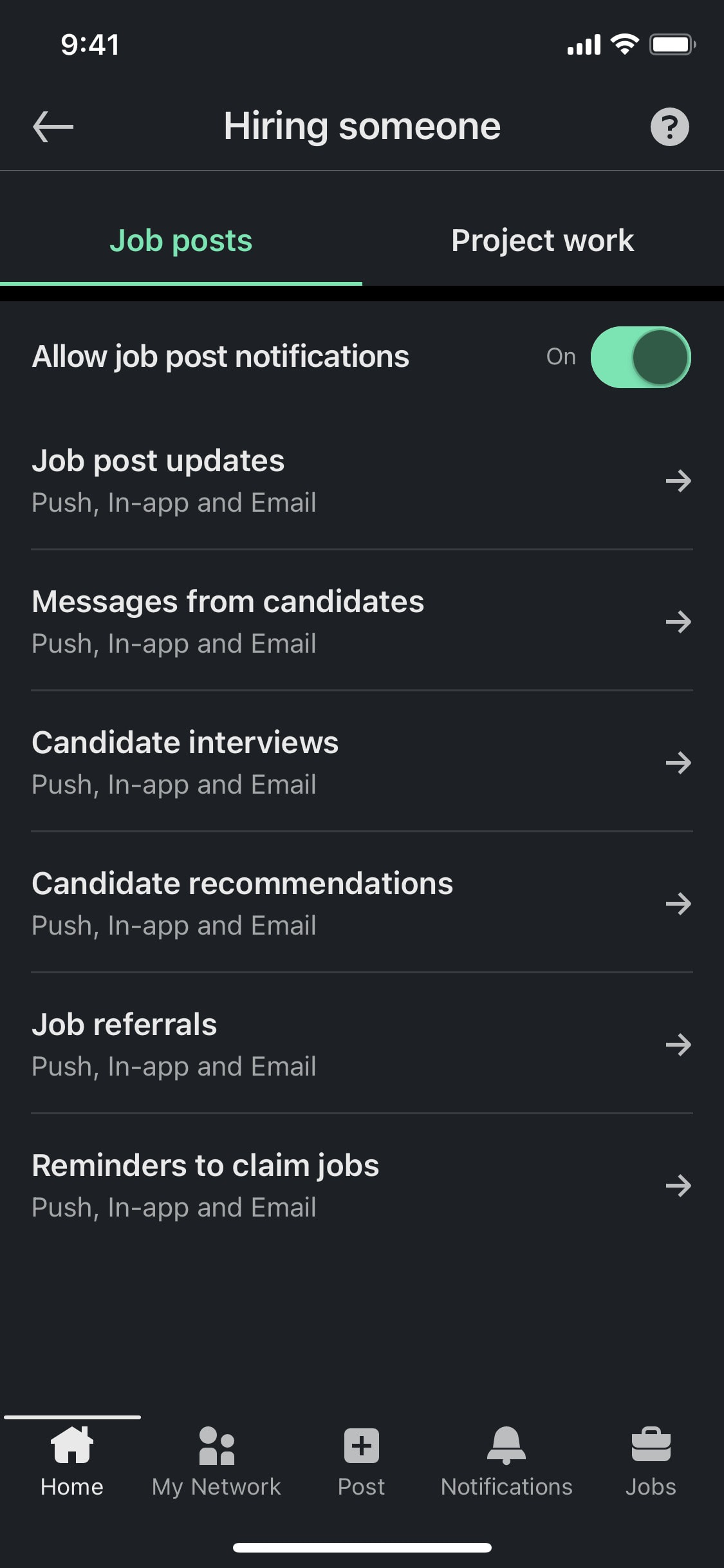 LinkedIn iOS screen 276