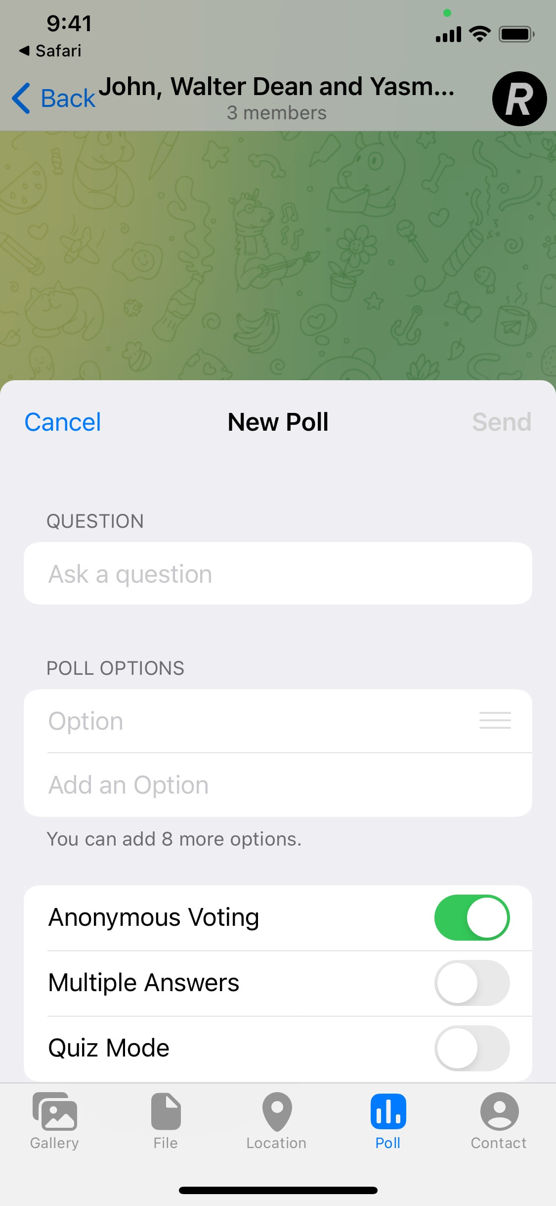 Telegram iOS screen 434