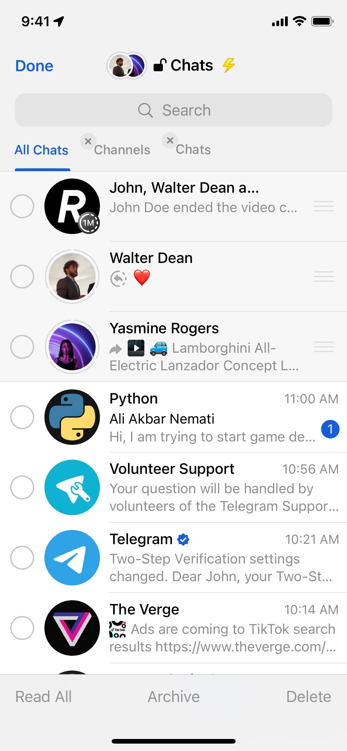 Telegram iOS screen 774