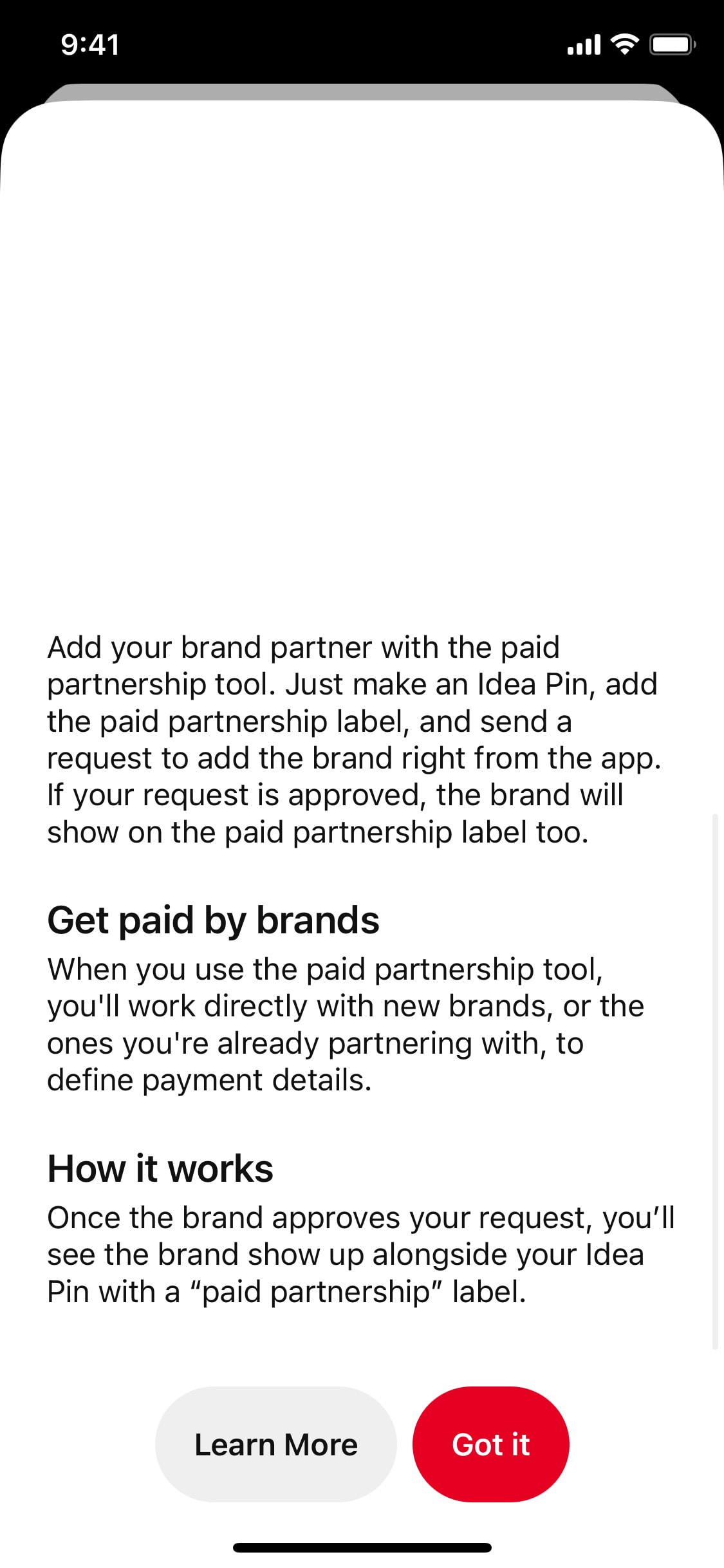 Pinterest iOS screen 208