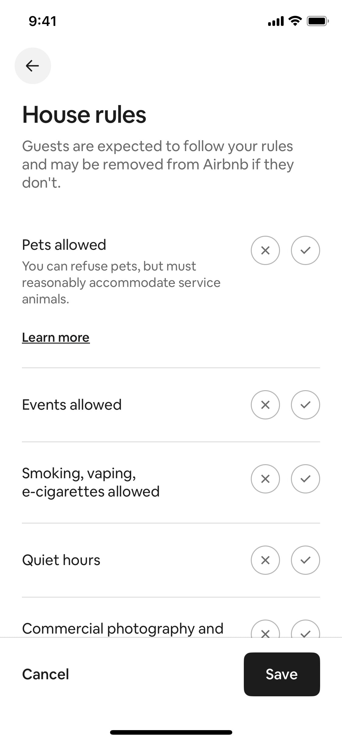Airbnb iOS screen 407