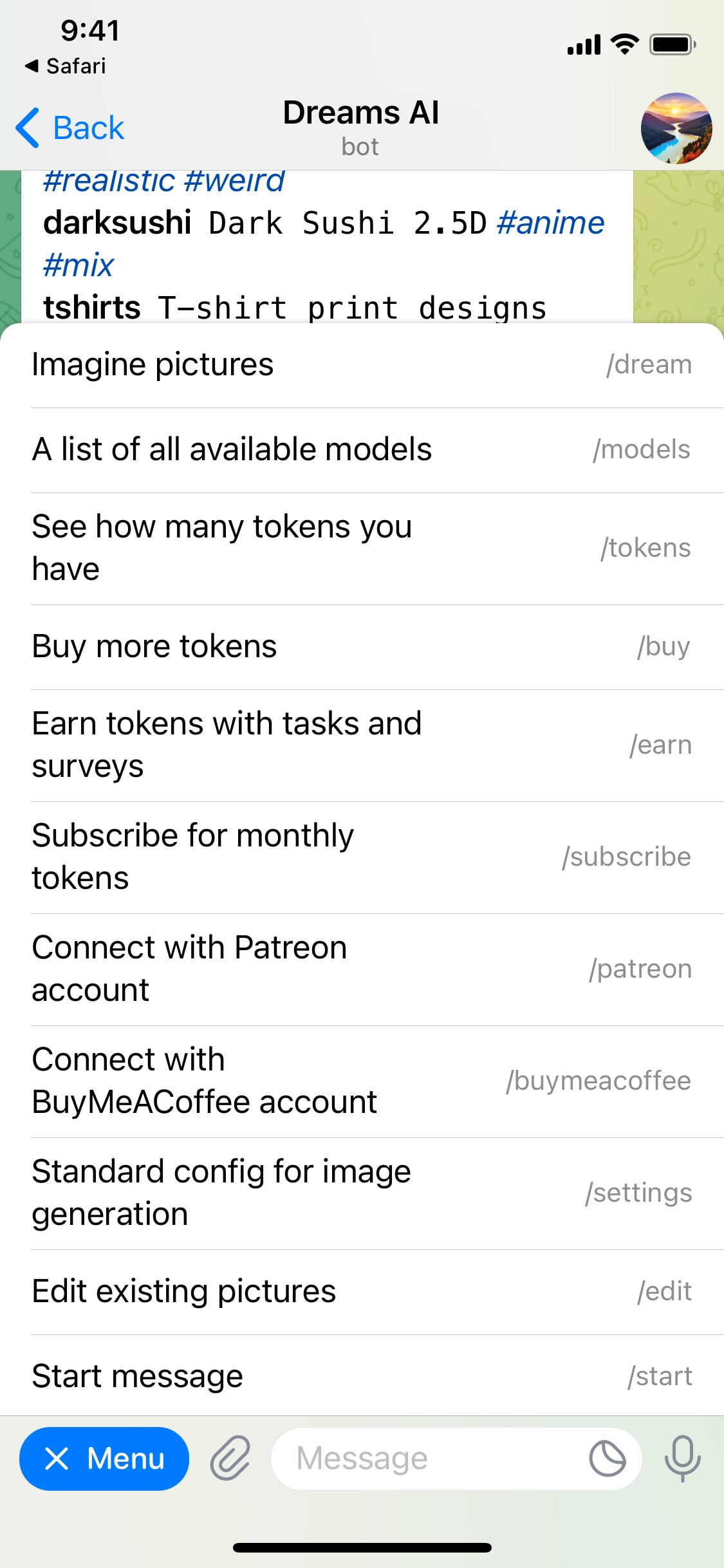 Telegram iOS screen 428