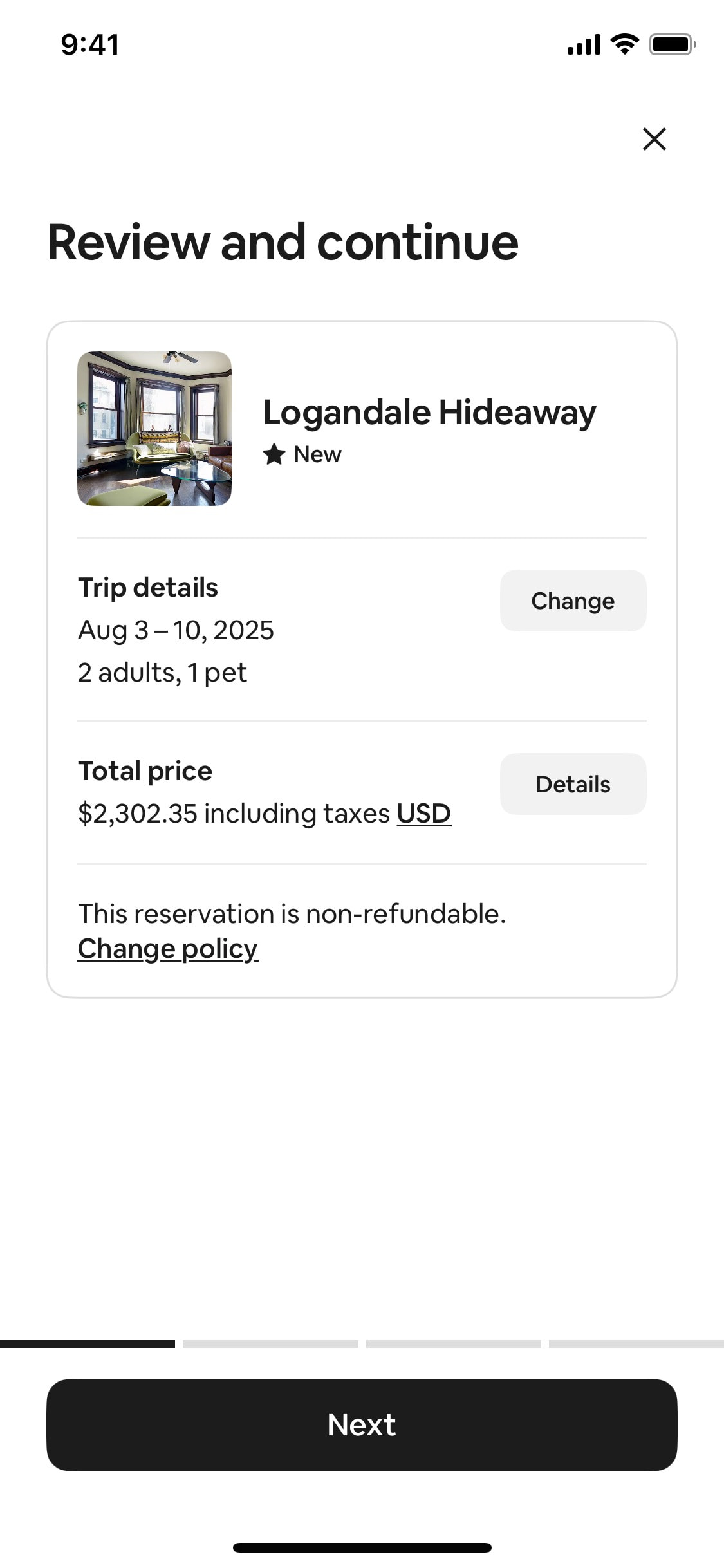 Airbnb iOS screen 598