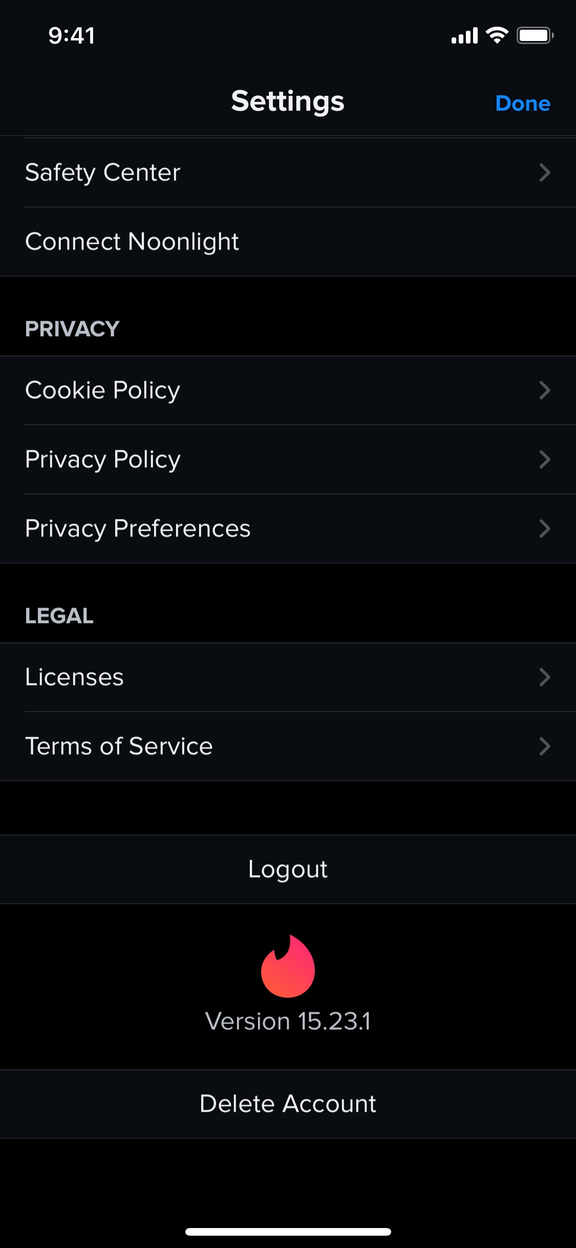 Tinder iOS screen 217