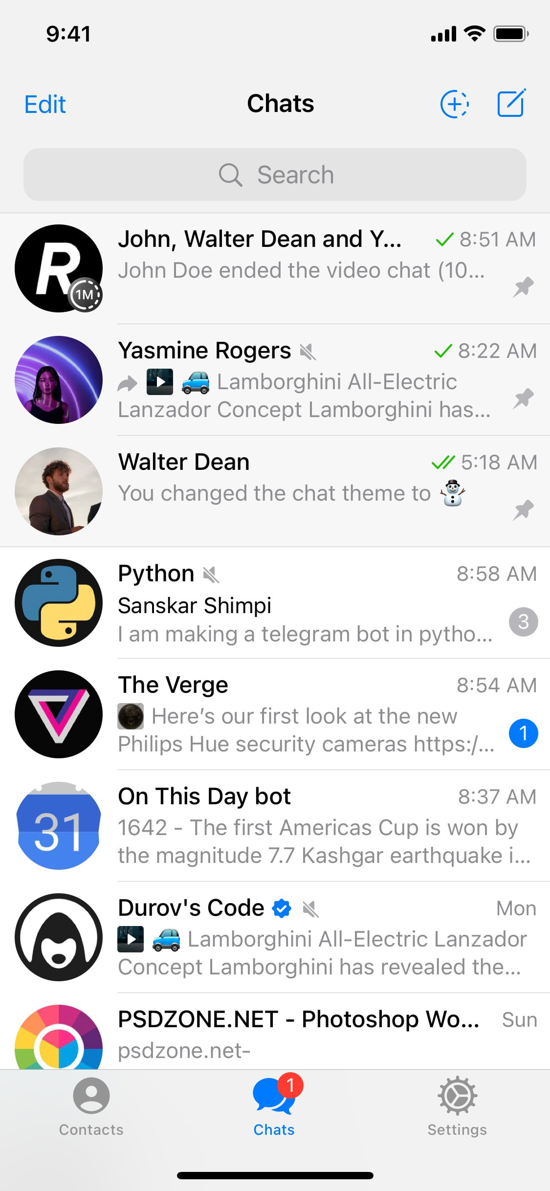 Telegram iOS screen 449