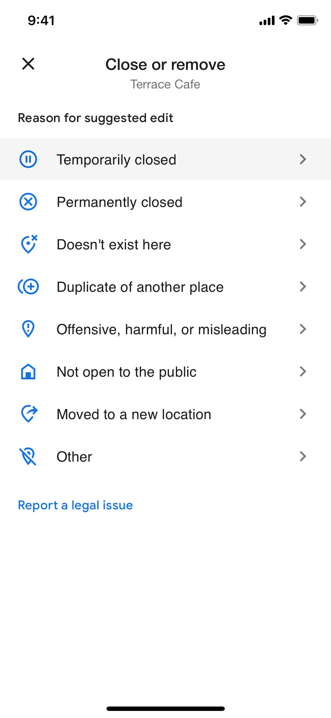 Google Maps iOS screen 160