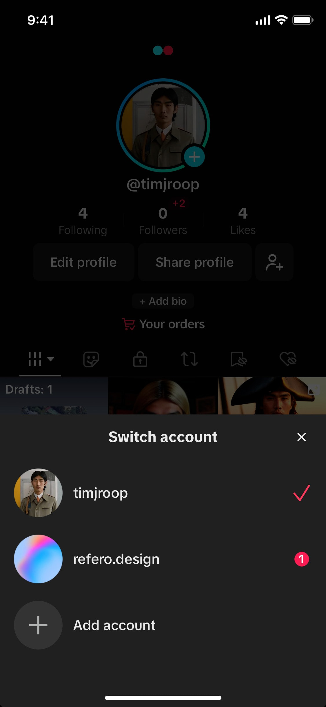 TikTok iOS screen 735