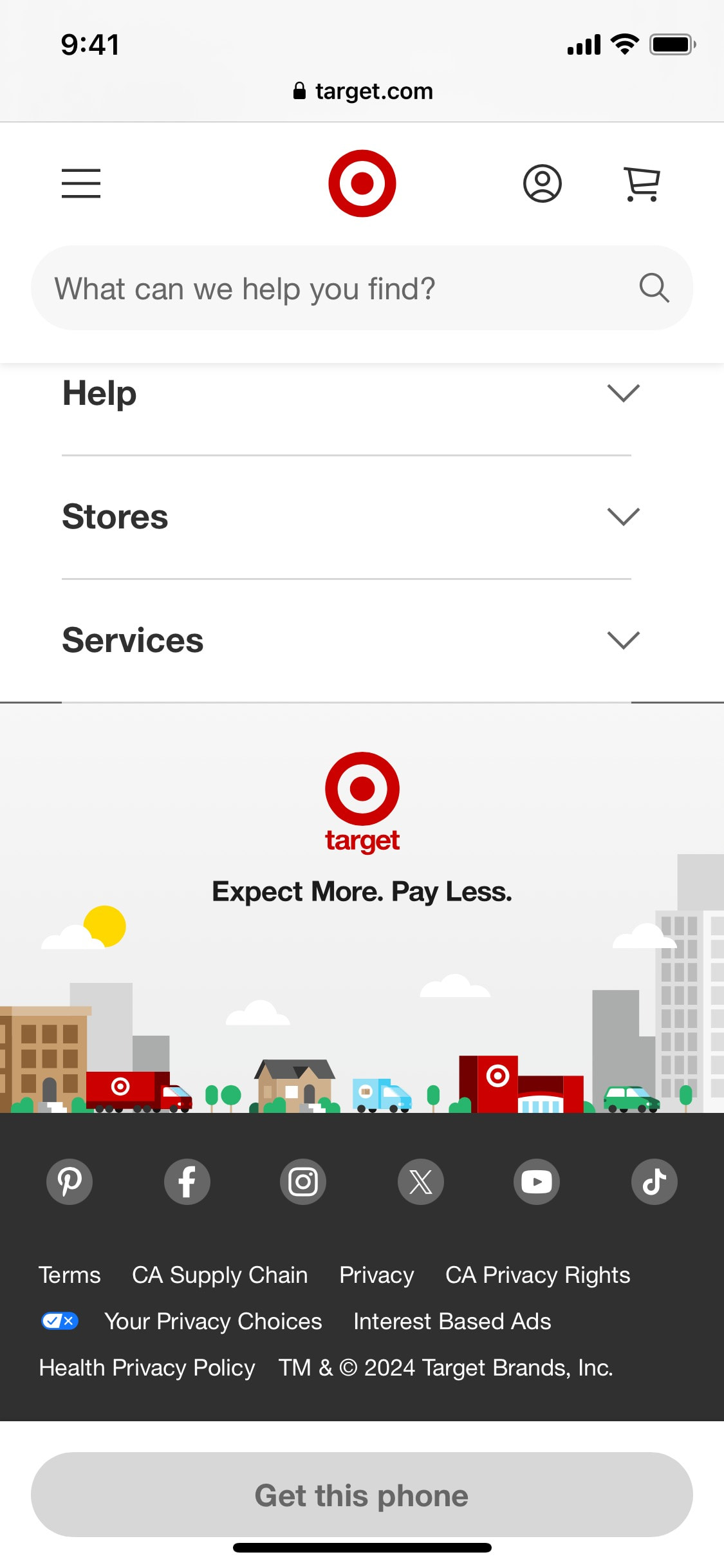 Target iOS screen 352