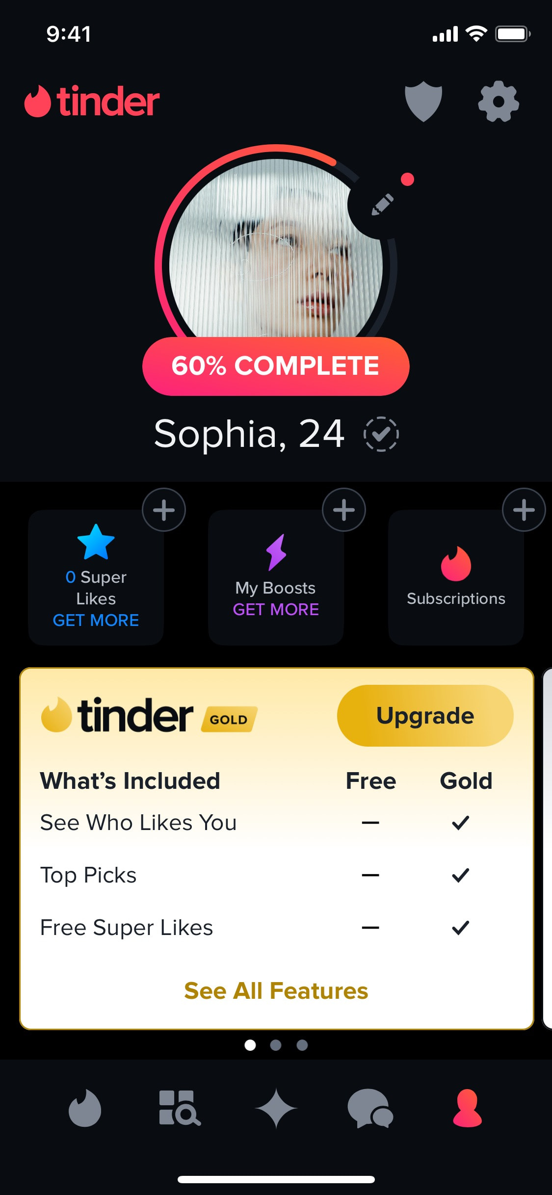 Tinder iOS screen 426