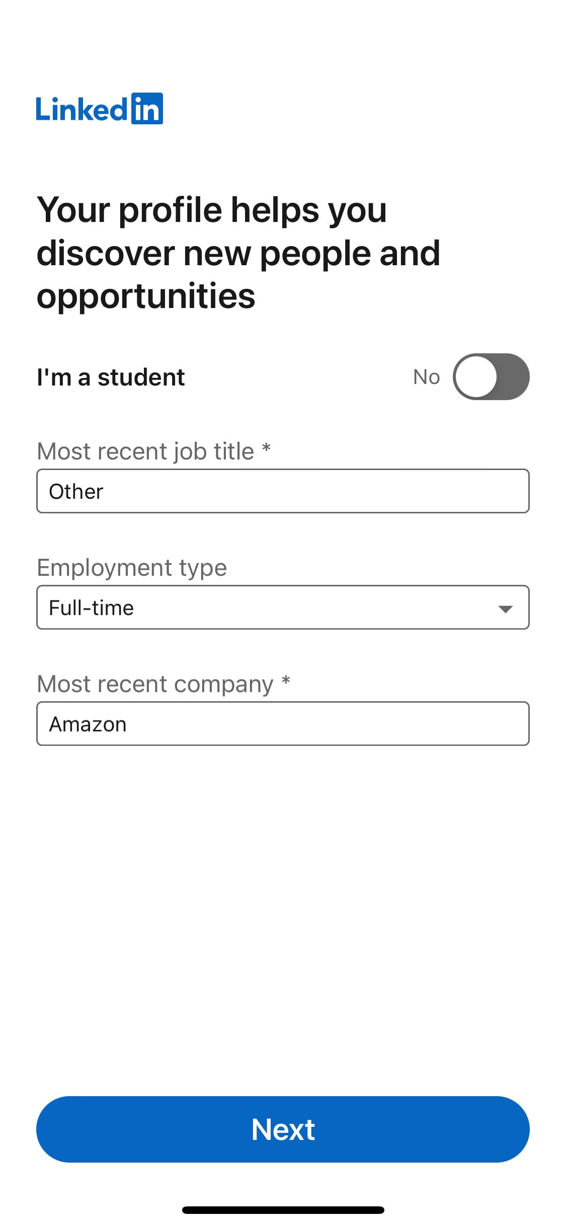 LinkedIn iOS screen 330