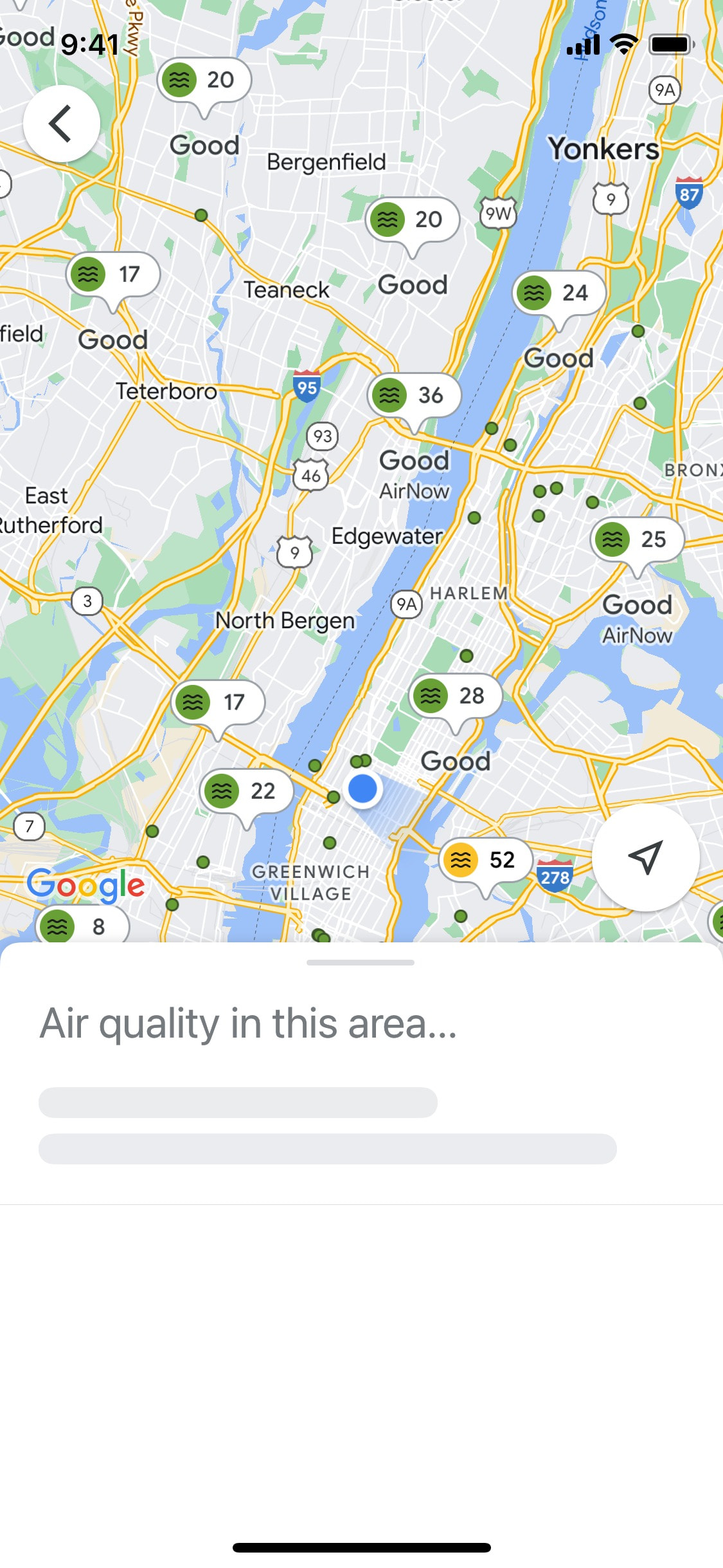 Google Maps iOS screen 479