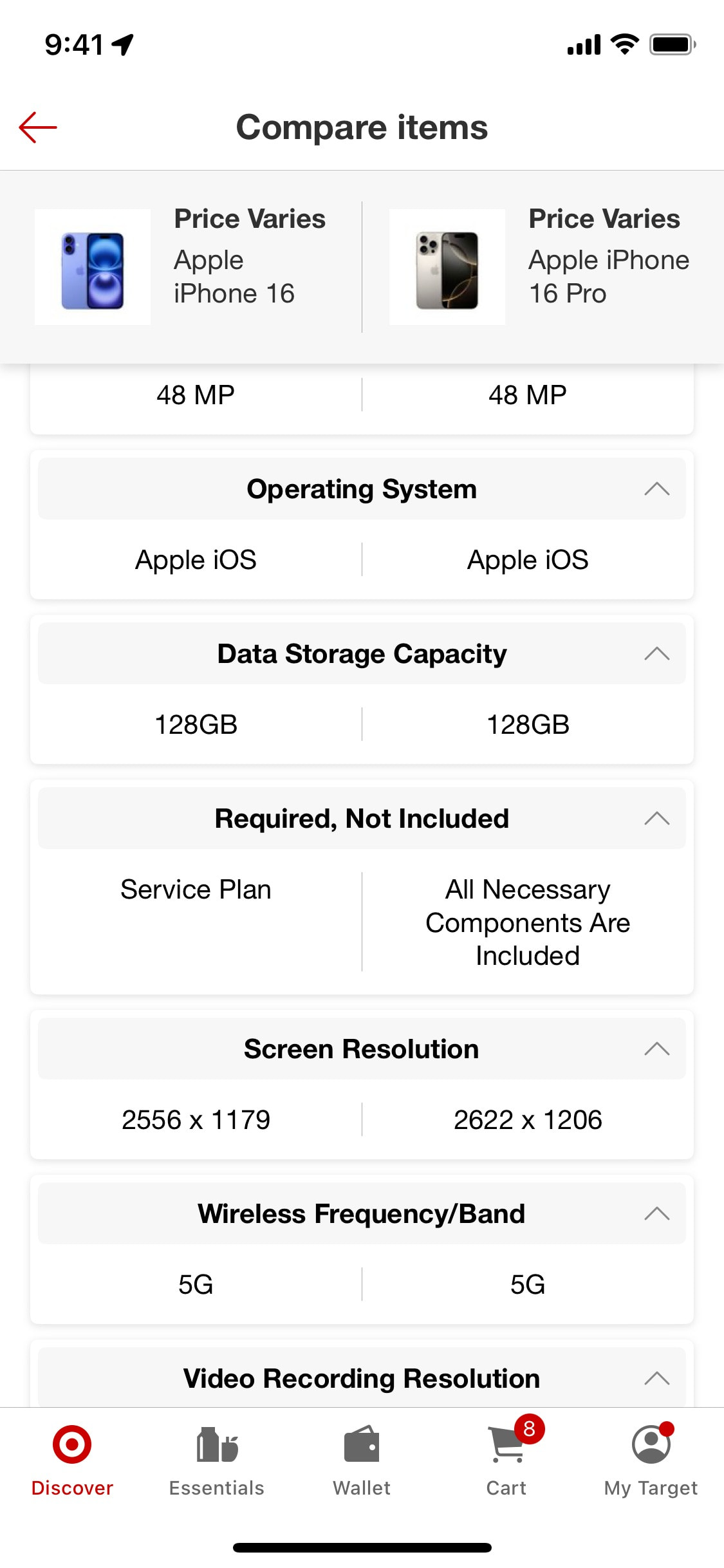 Target iOS screen 106