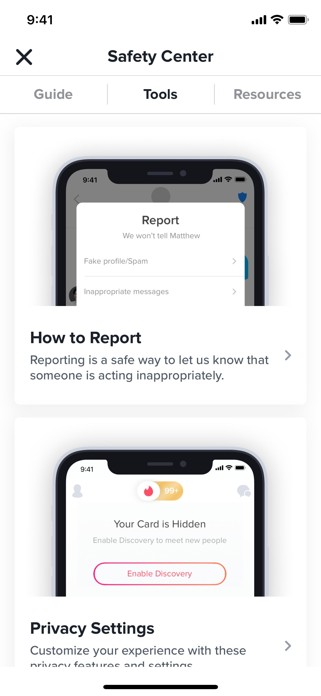 Tinder iOS screen 337