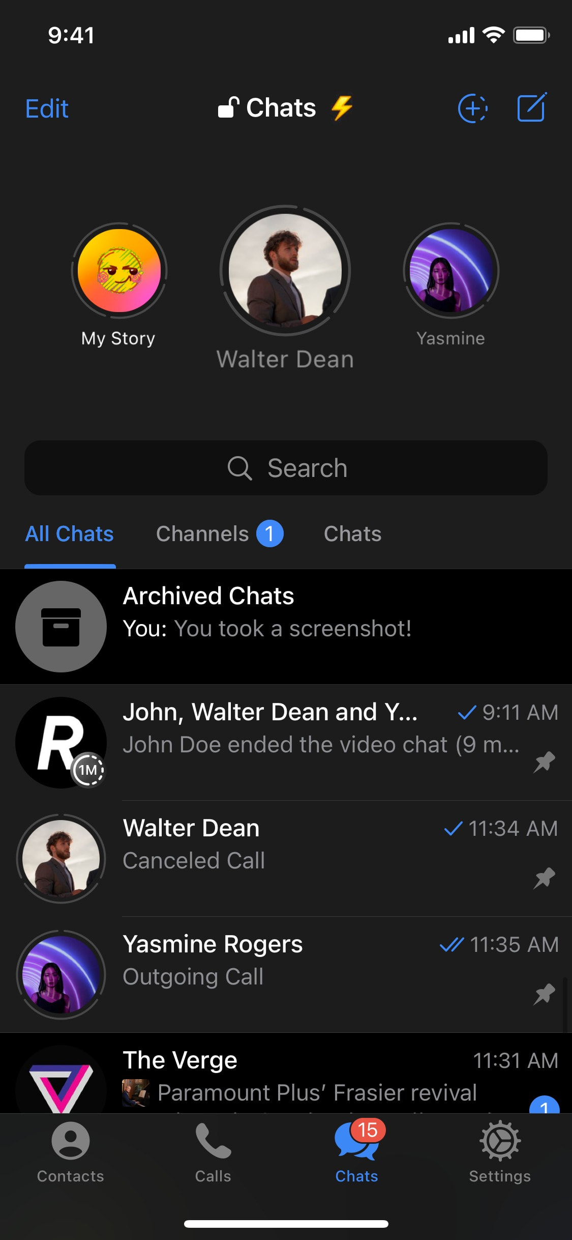Telegram iOS screen 580