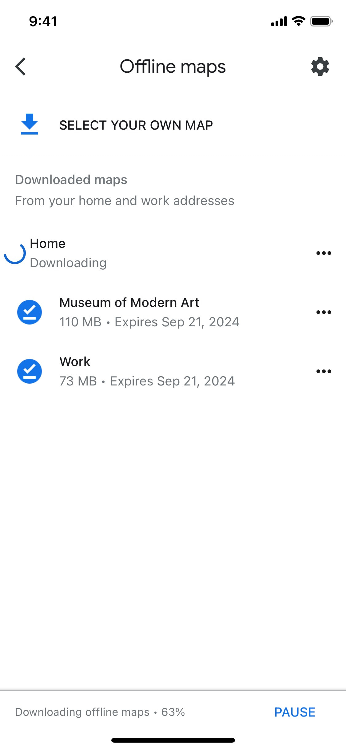 Google Maps iOS screen 489