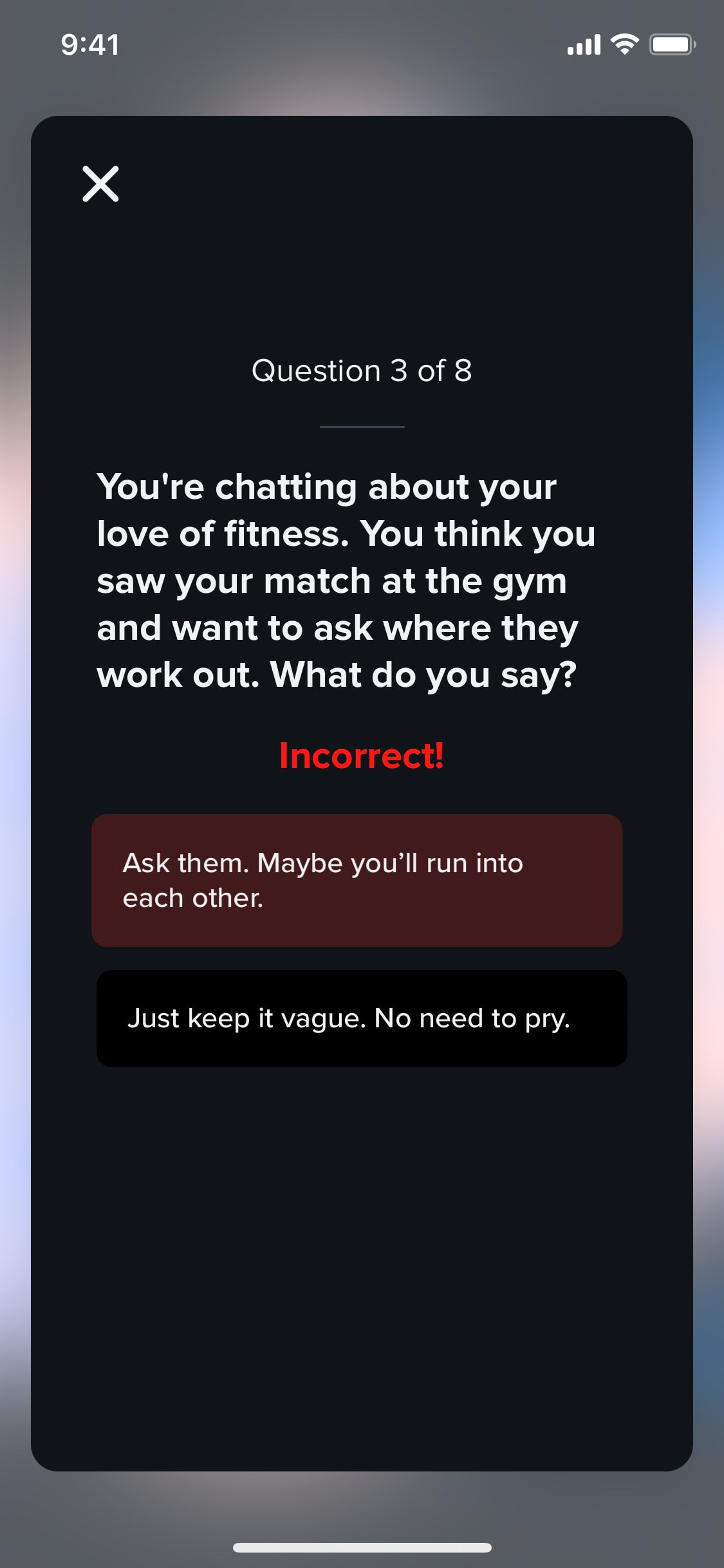 Tinder iOS screen 28