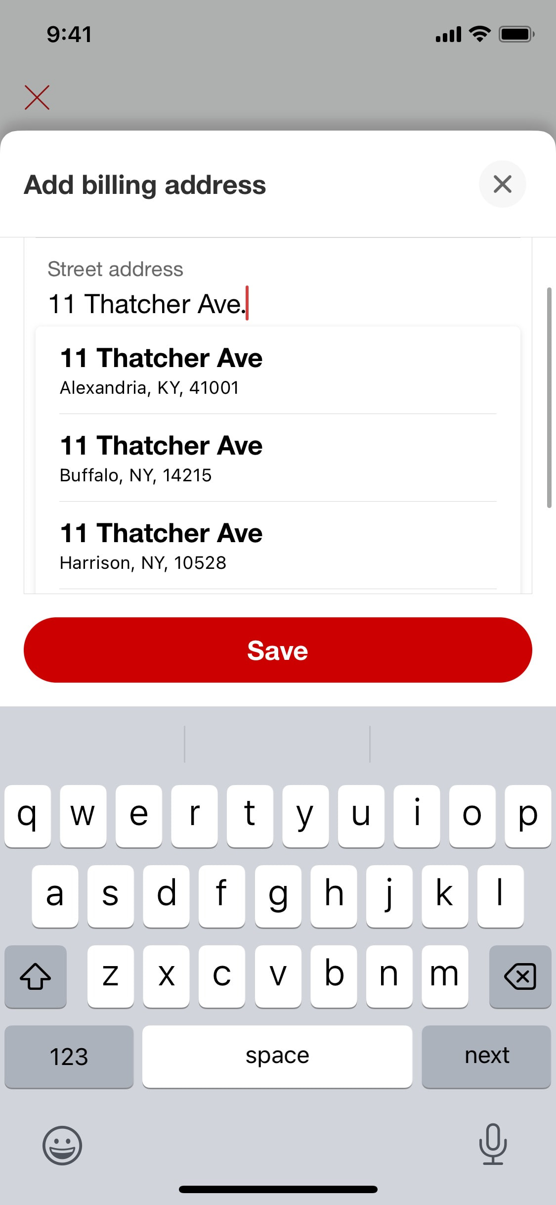 Target iOS screen 432