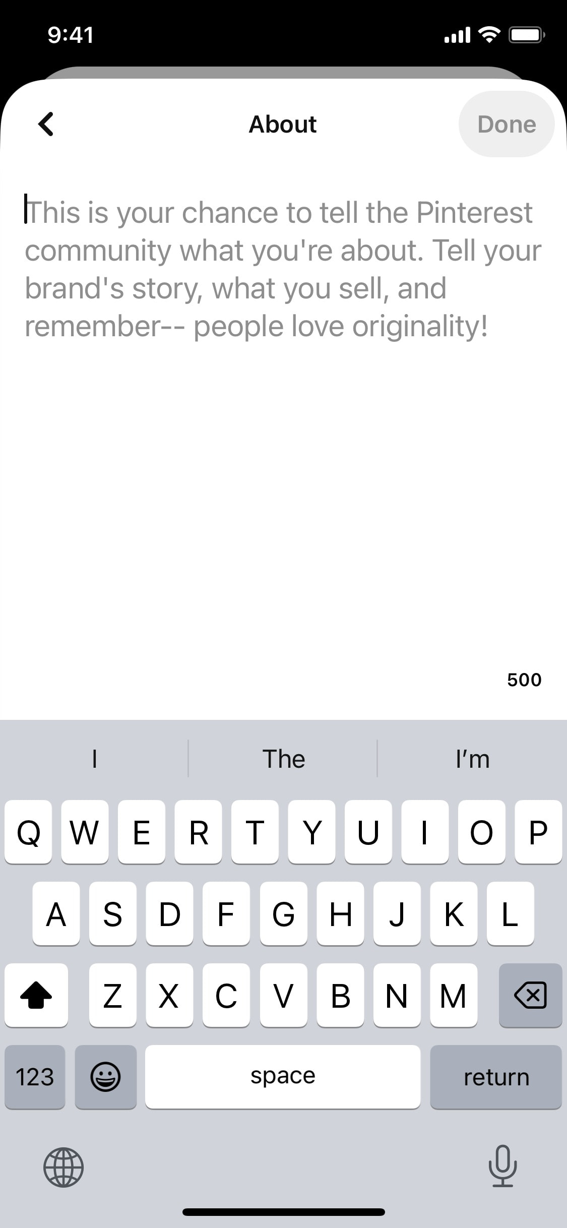 Pinterest iOS screen 166