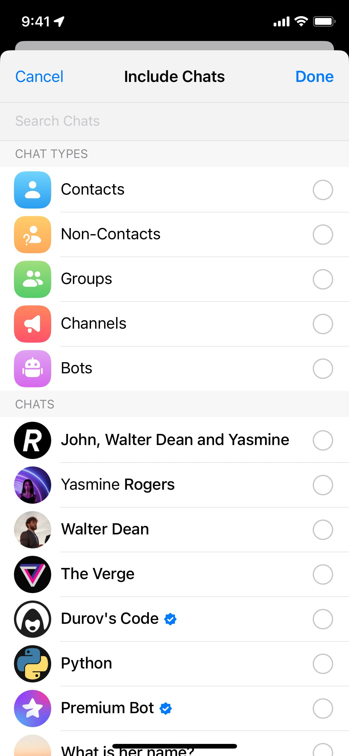 Telegram iOS screen 60