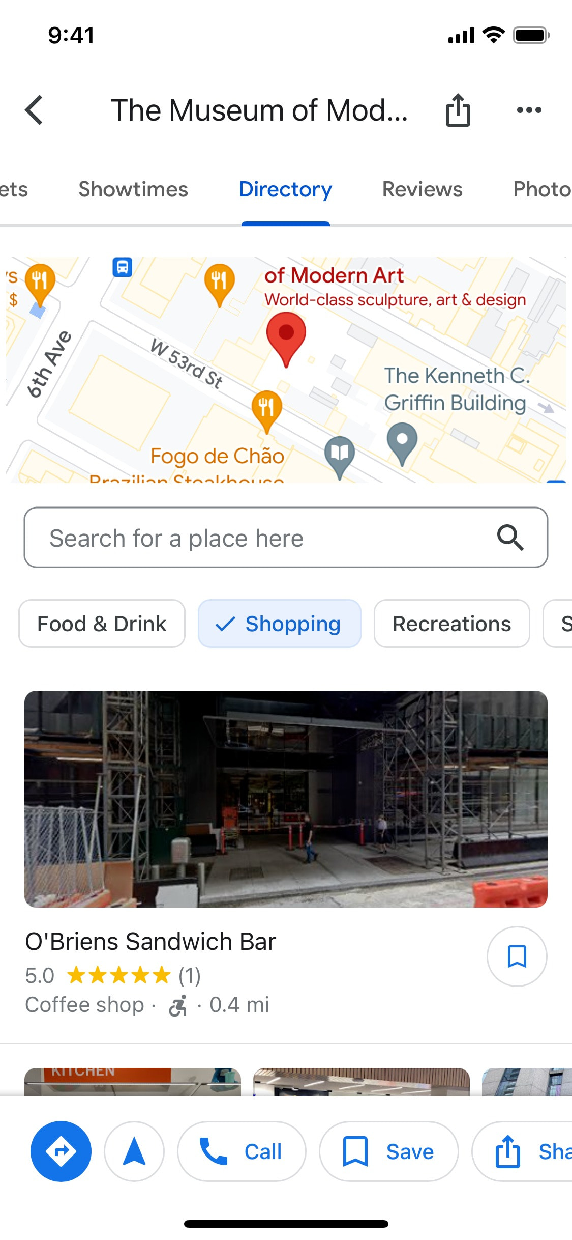 Google Maps iOS screen 421