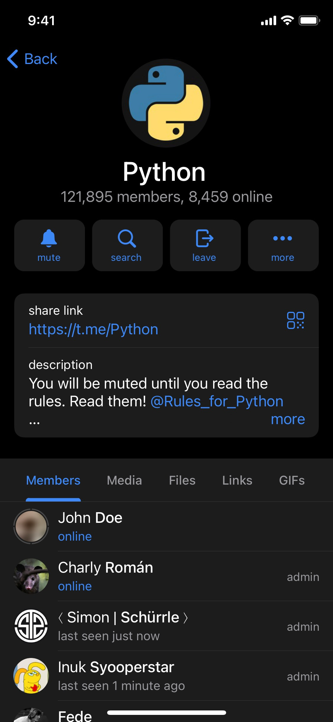 Telegram iOS screen 186