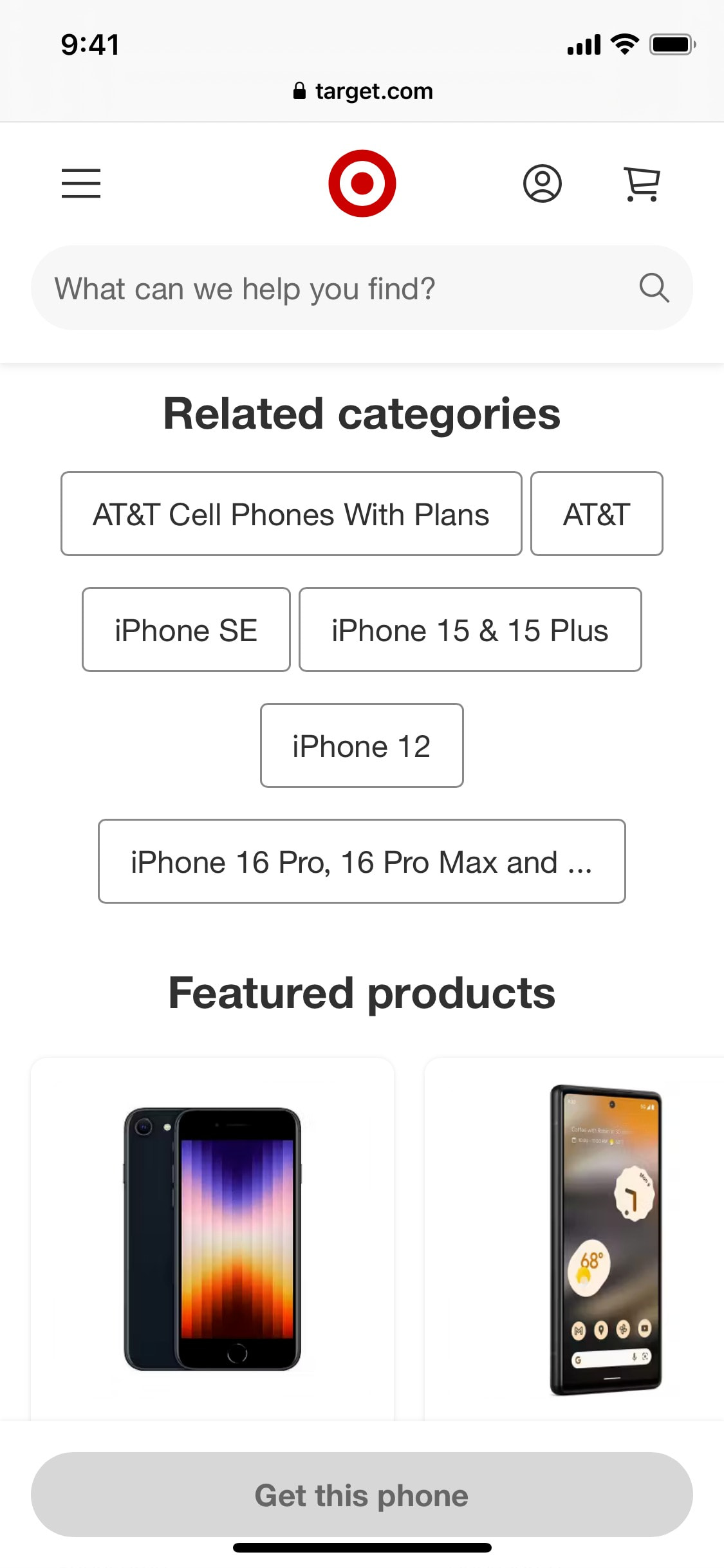 Target iOS screen 438