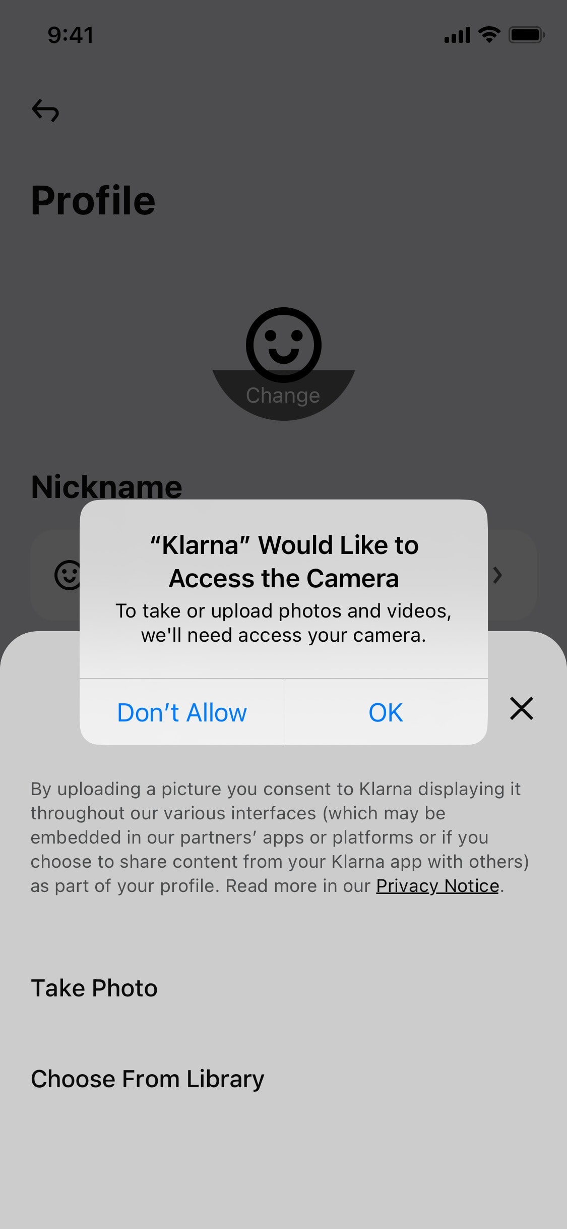 Klarna iOS screen 163