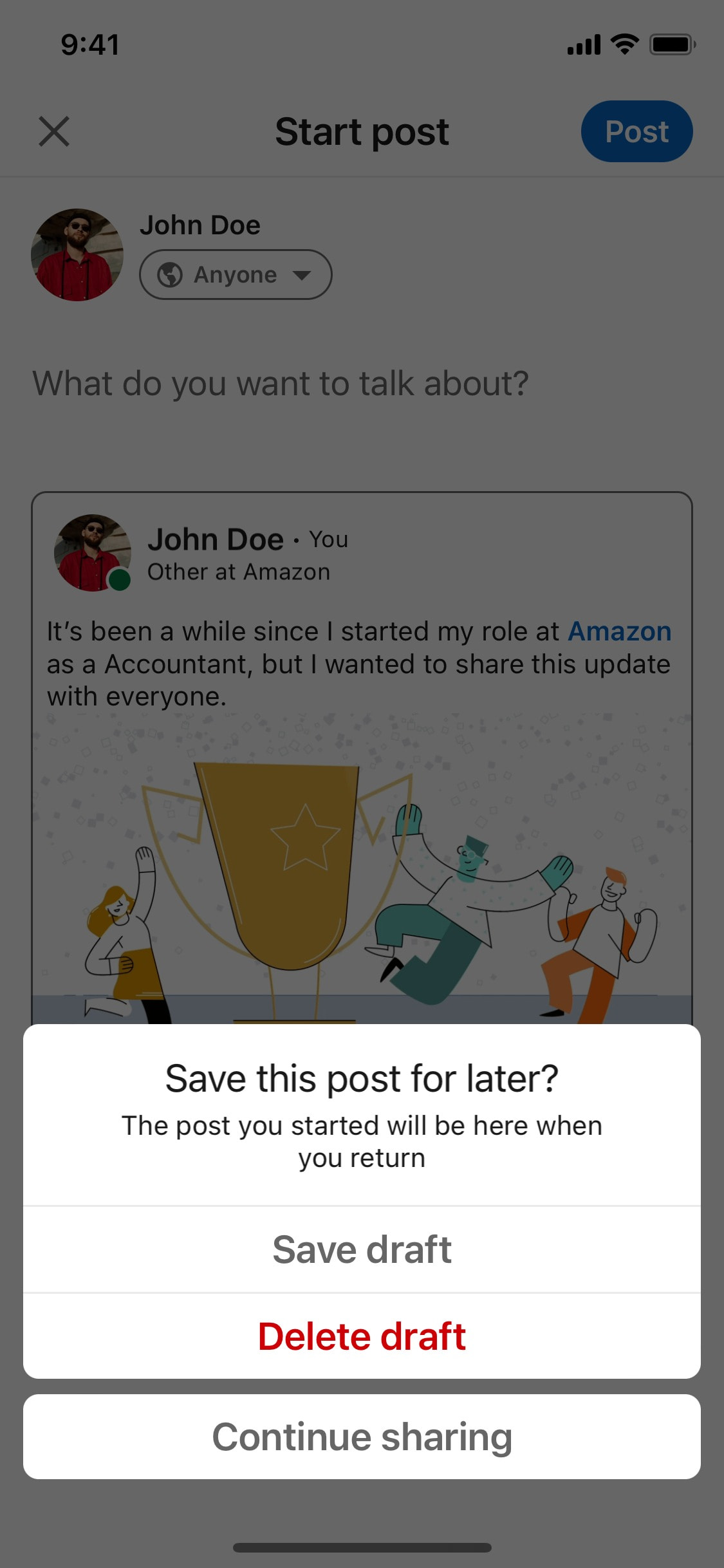 LinkedIn iOS screen 393