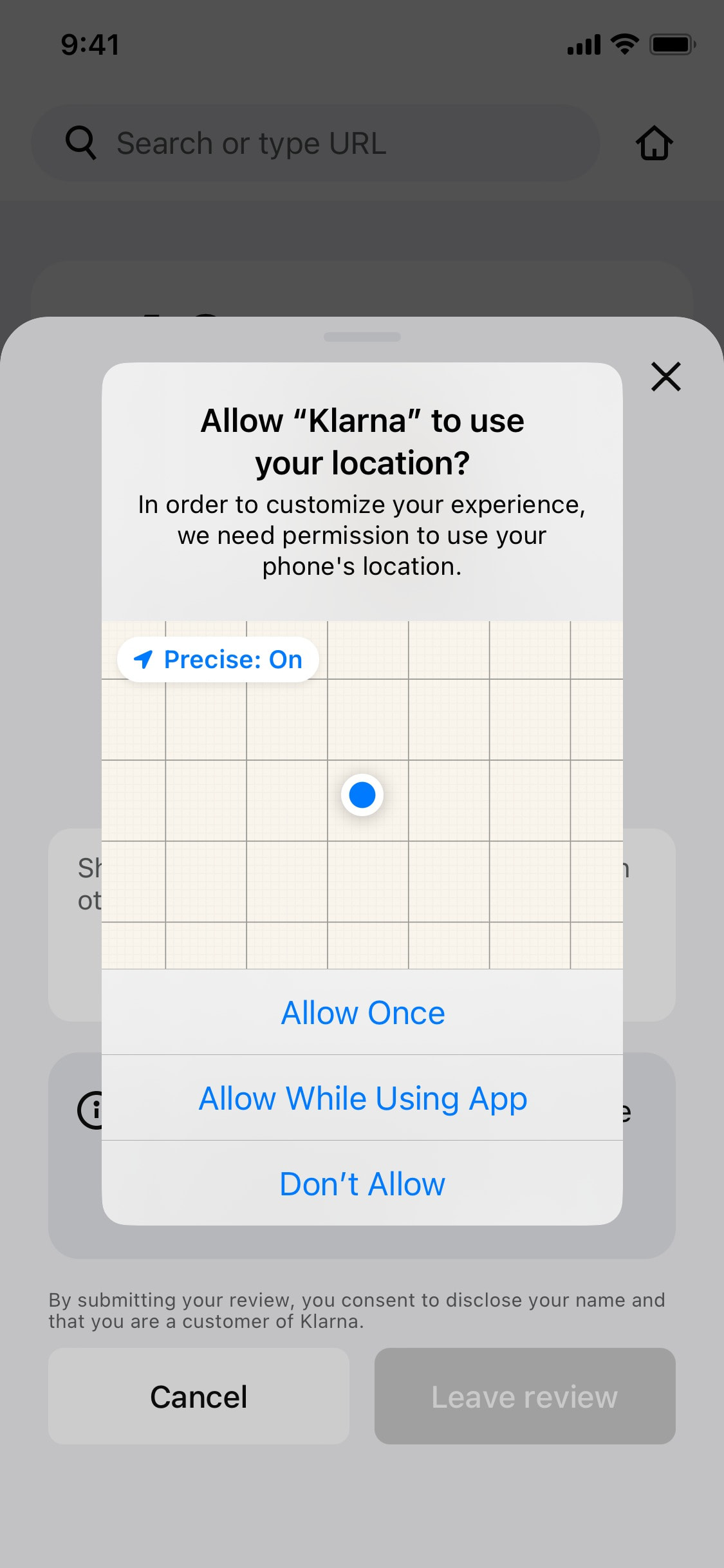 Klarna iOS screen 282