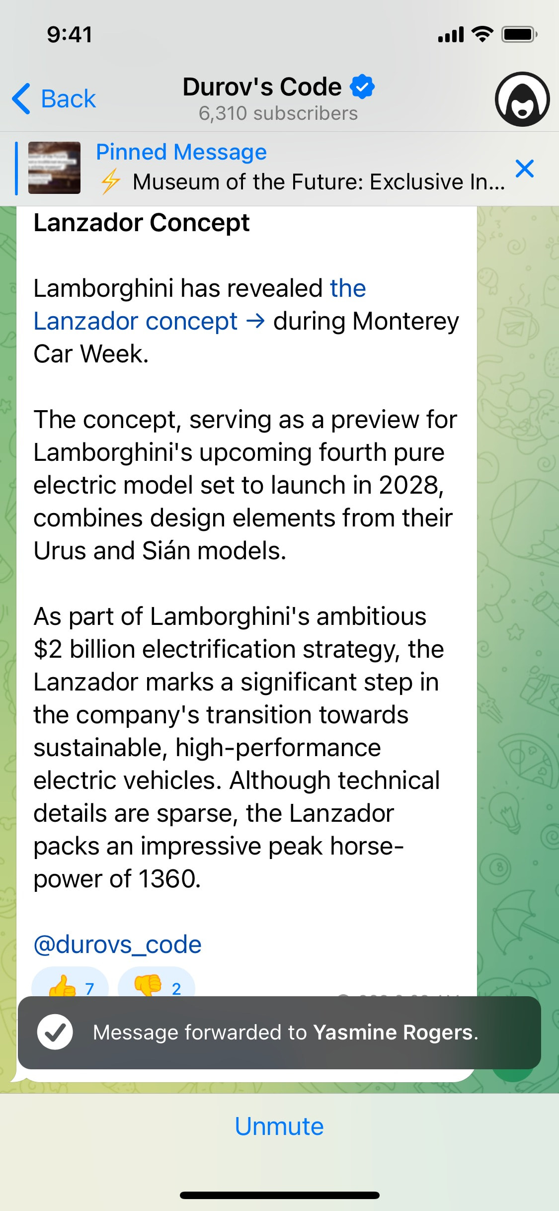 Telegram iOS screen 844