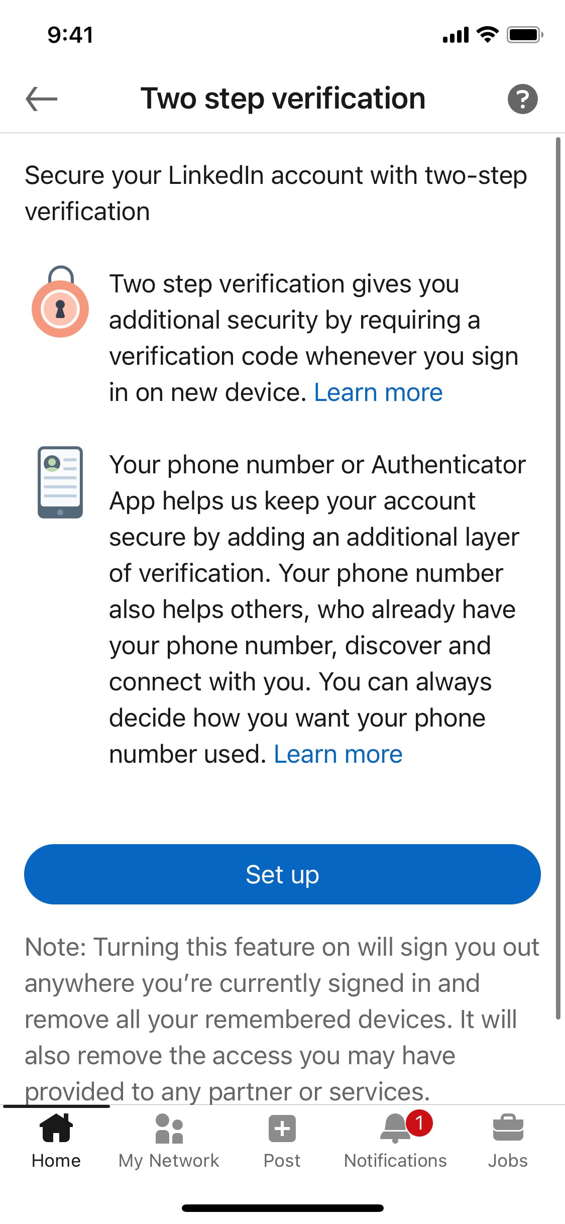 LinkedIn iOS screen 491
