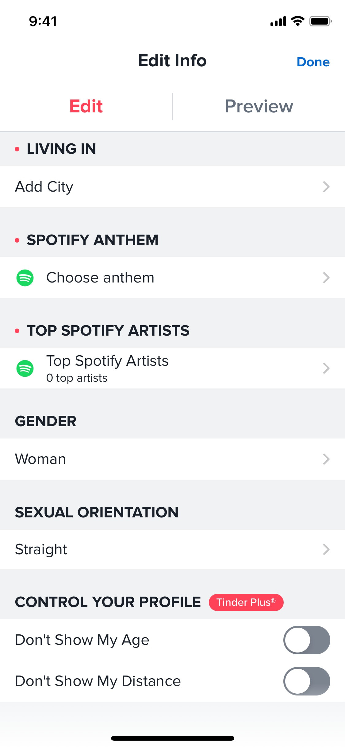 Tinder iOS screen 314