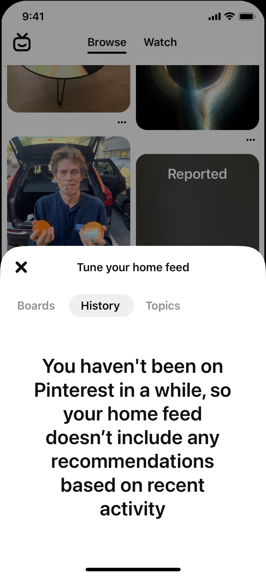 Pinterest iOS screen 73