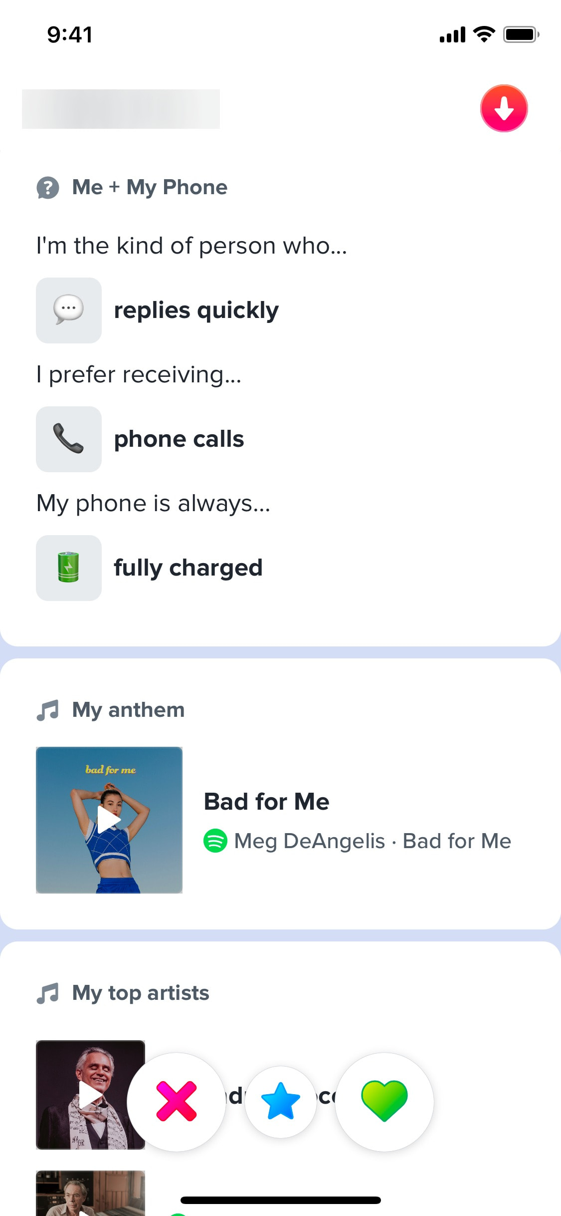 Tinder iOS screen 124