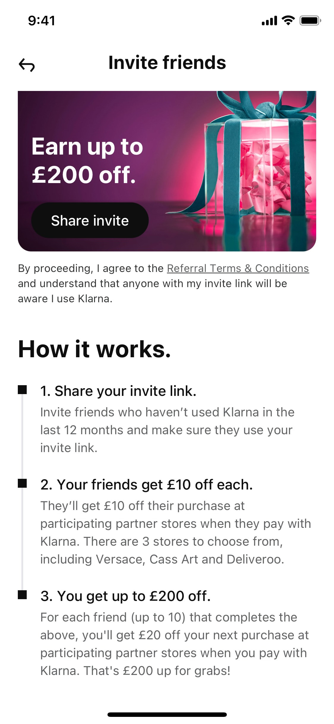 Klarna iOS screen 560