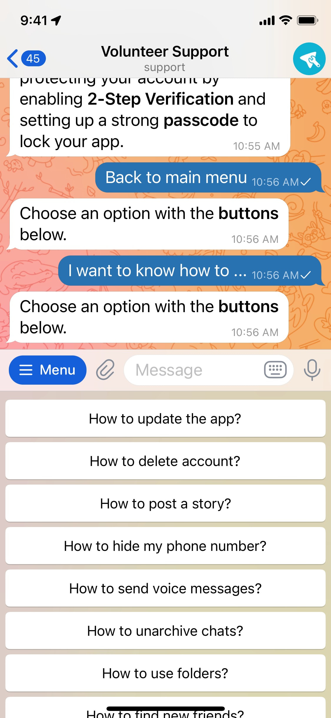 Telegram iOS screen 593