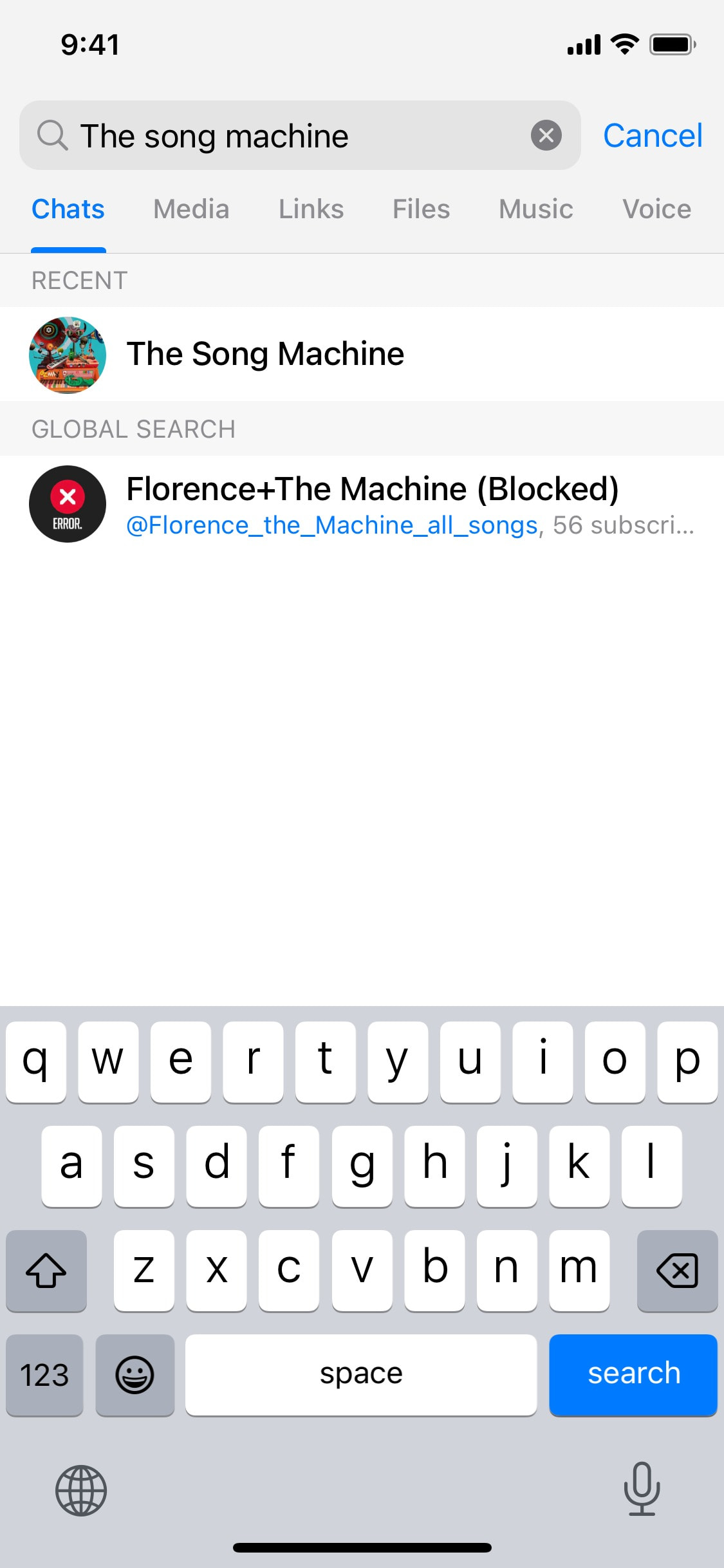 Telegram iOS screen 307