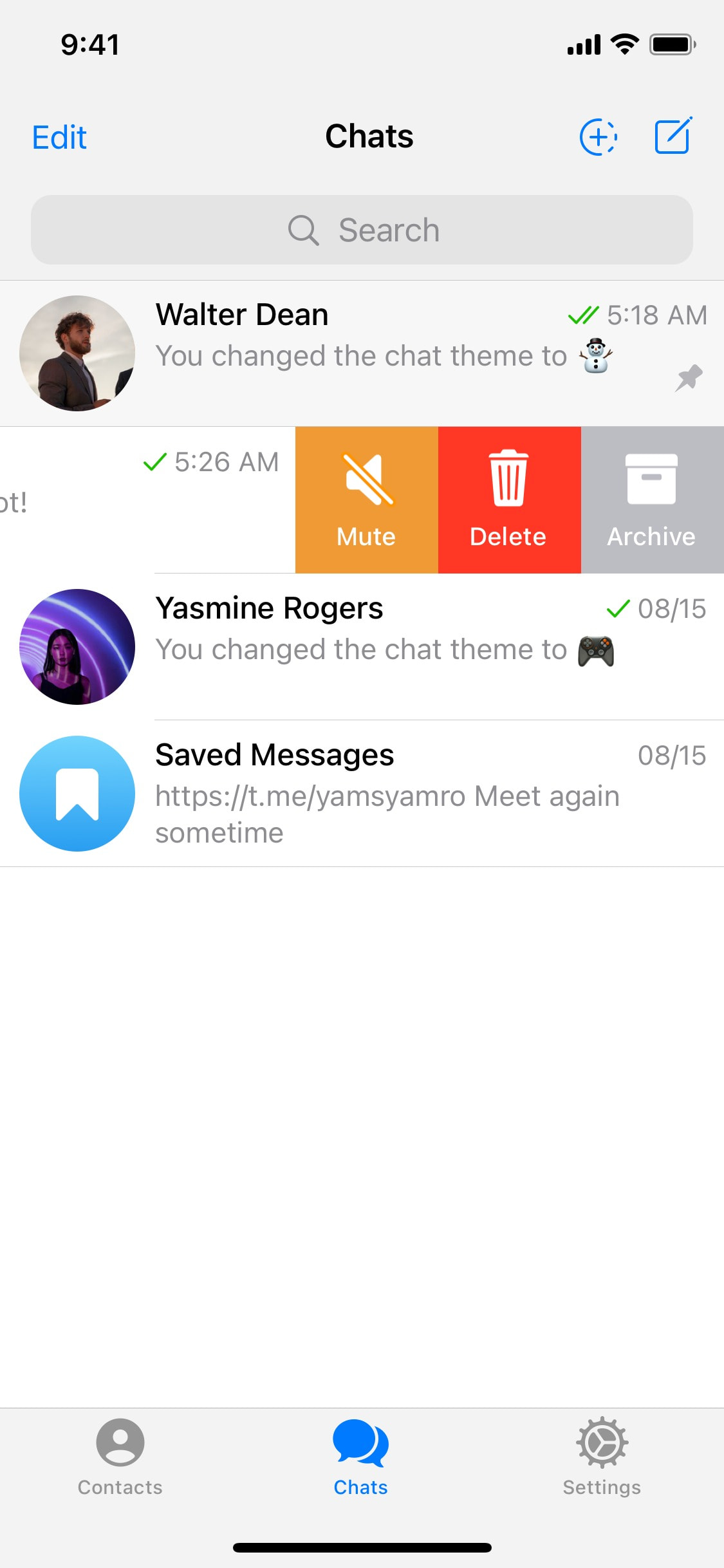 Telegram iOS screen 128