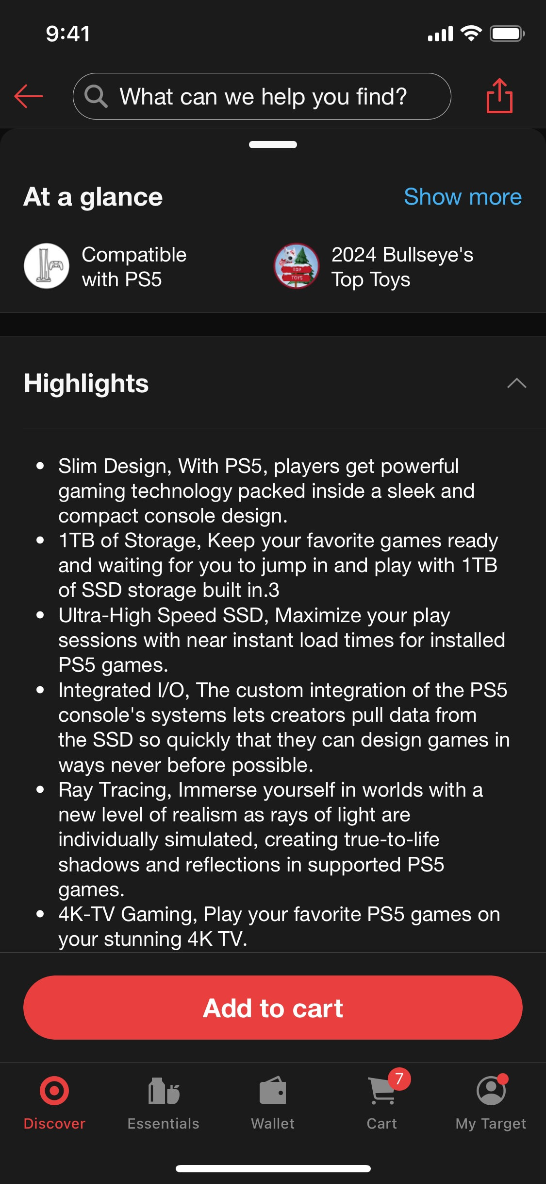 Target iOS screen 305