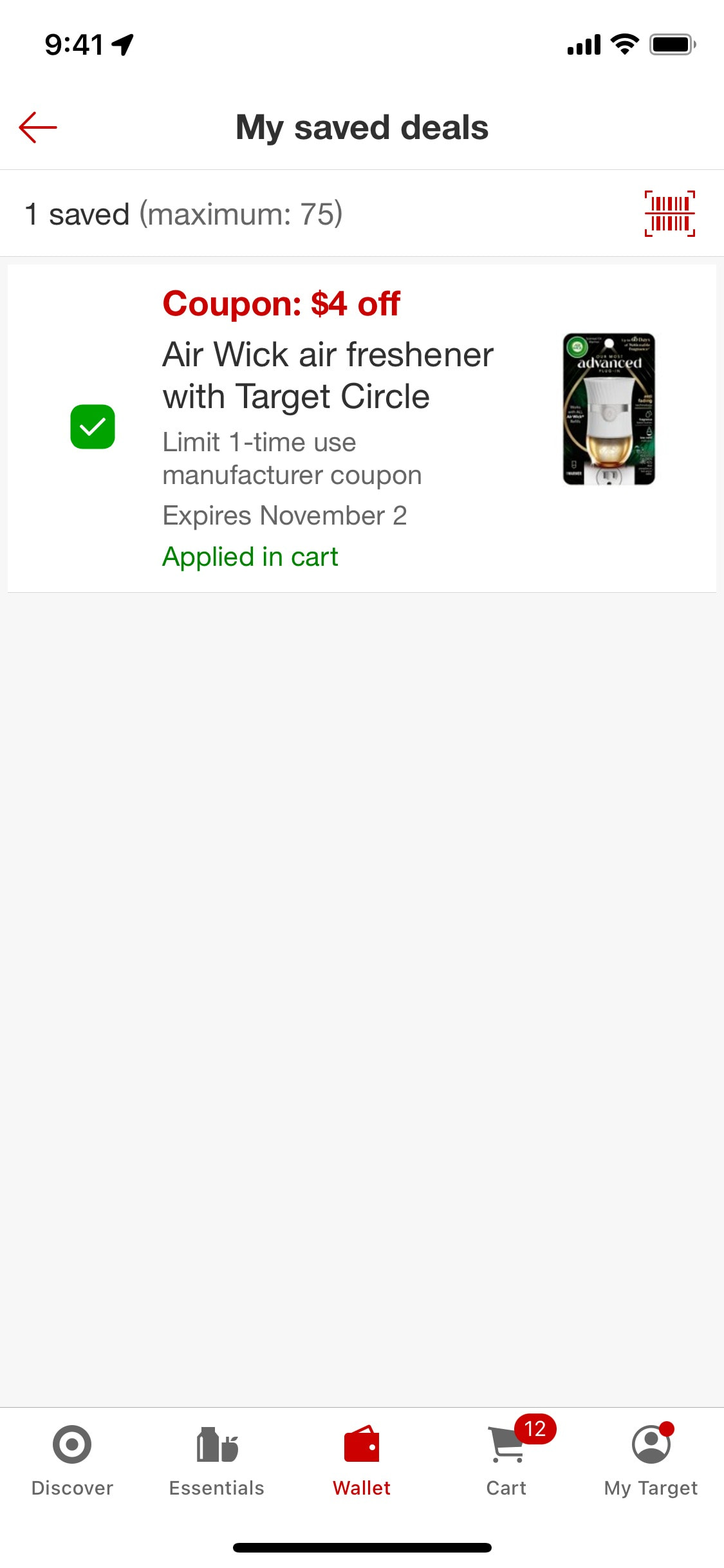 Target iOS screen 598