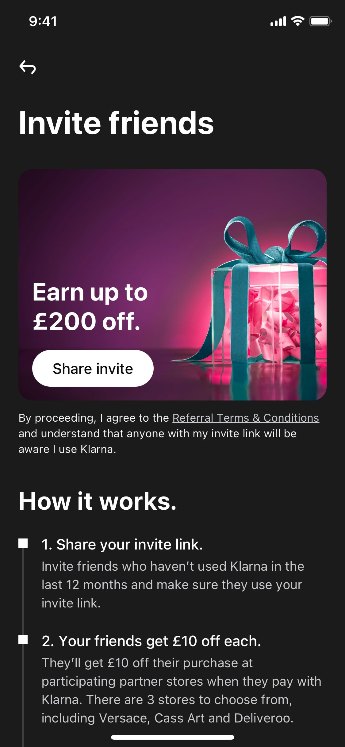 Klarna iOS screen 280