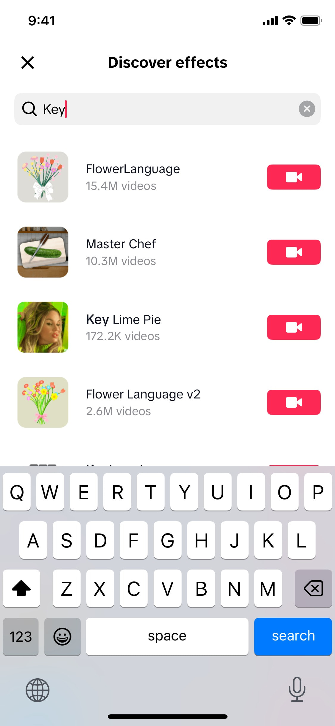 TikTok iOS screen 424