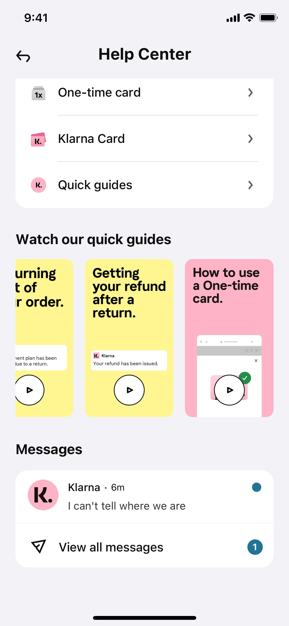 Klarna iOS screen 469