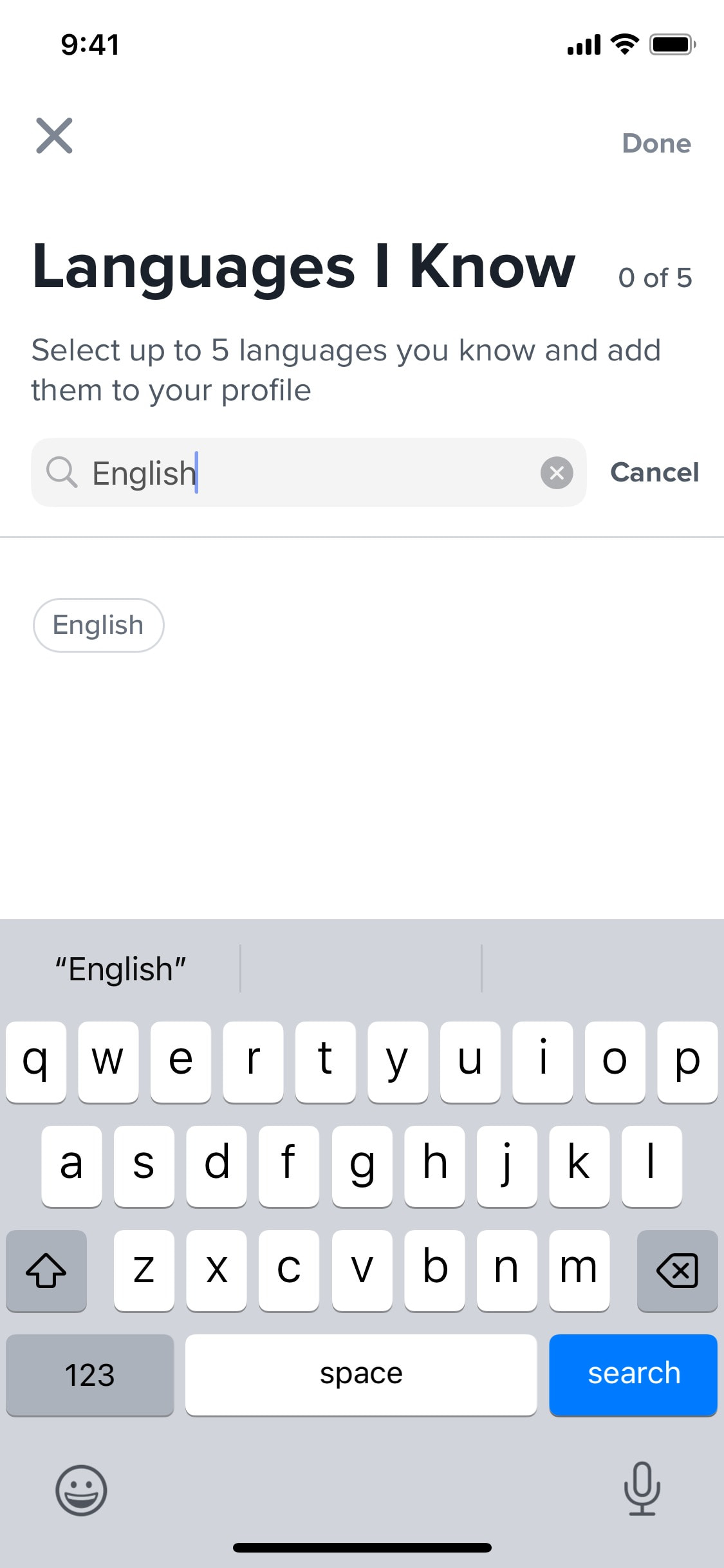 Tinder iOS screen 361
