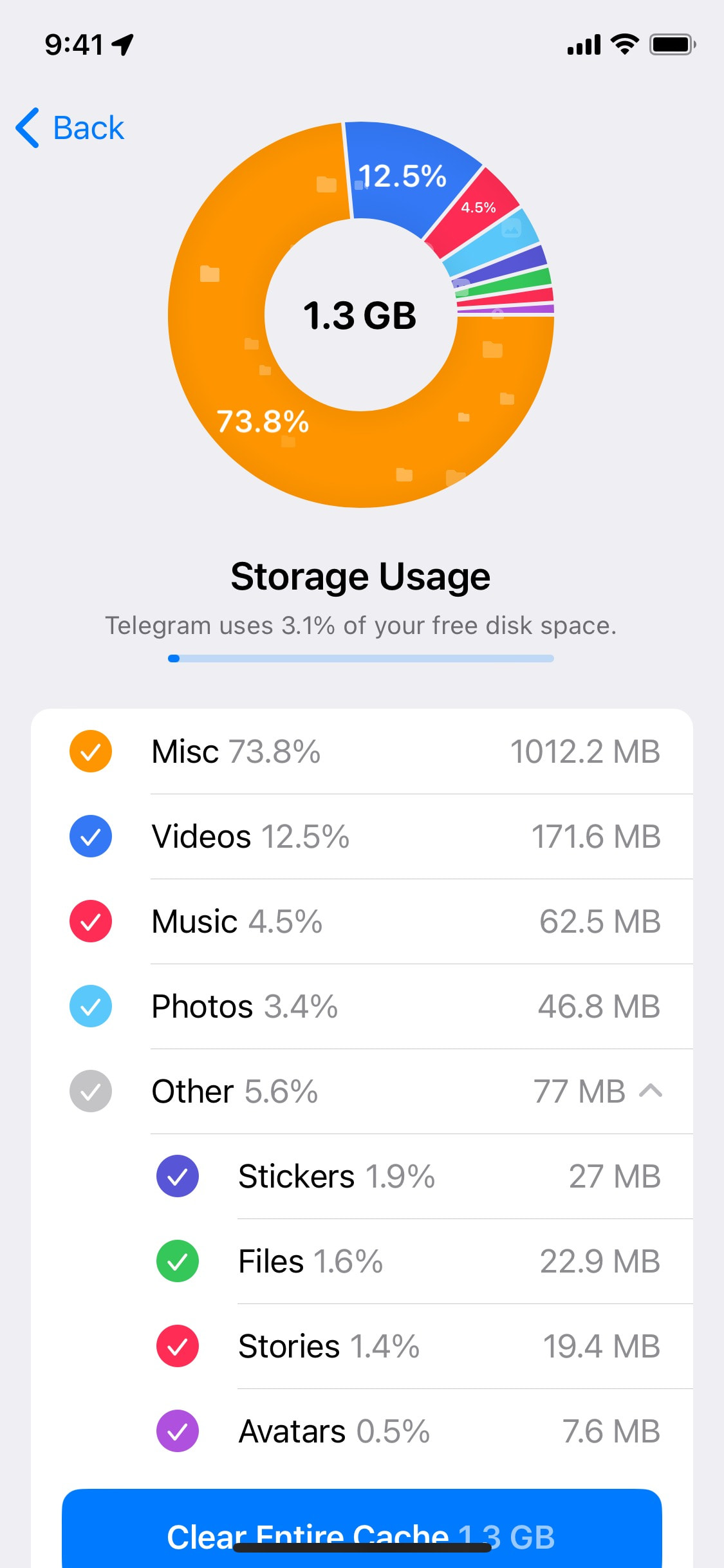 Telegram iOS screen 636