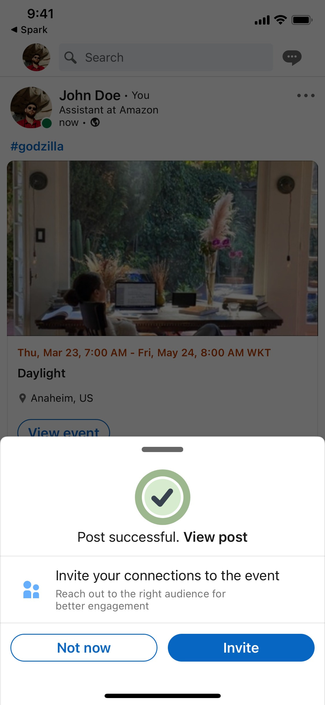 LinkedIn iOS screen 213