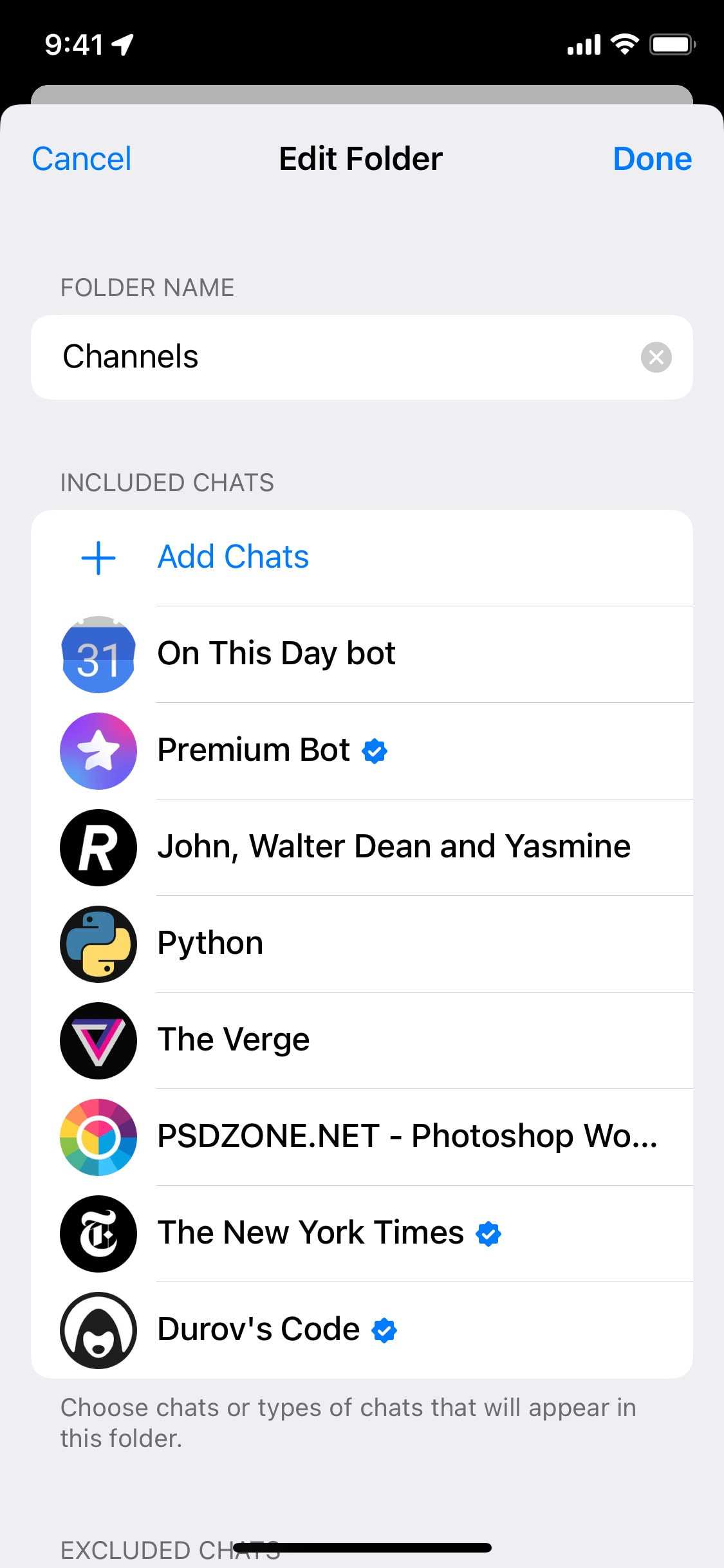 Telegram iOS screen 265